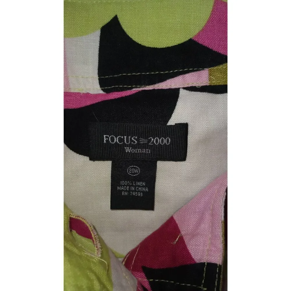 Focus 2000, linen, button front jacket size 20w